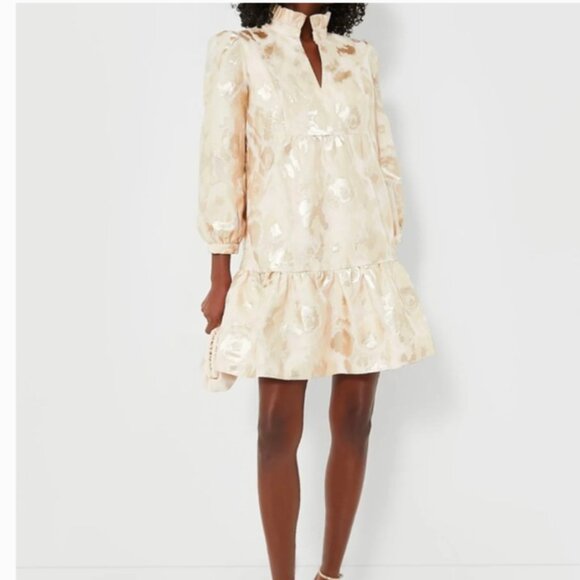 Tuckernuck Dresses & Skirts - Gold & Ivory Tuckernuck Champagne Fil Coupe Palmerston Dress New With Tags XS